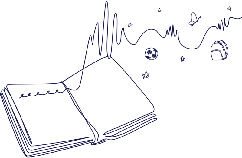 En bild i line art-stil